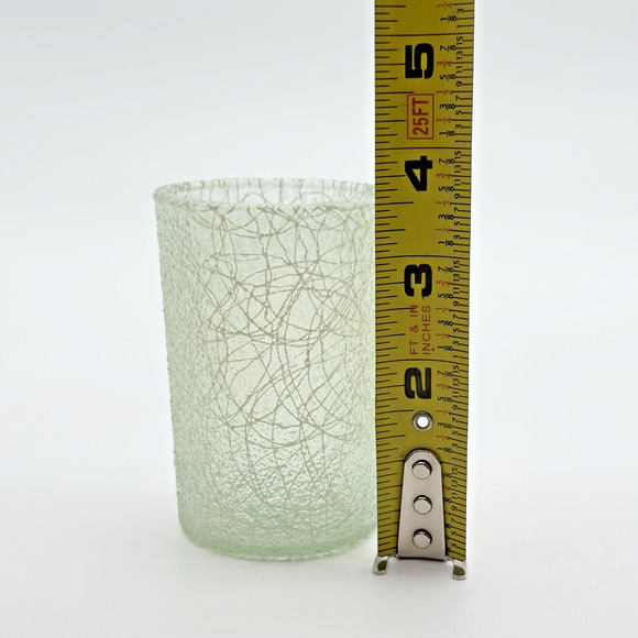 Spaghetti String Glass Juice Tumbler Set Of 6 Mid Century 3.5" - Picture 5 of 6